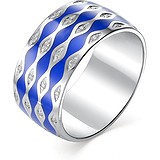 Женское серебряное кольцо с куб. циркониями и эмалью, 1645943