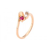 Женское золотое кольцо с рубином и бриллиантом, 1699703