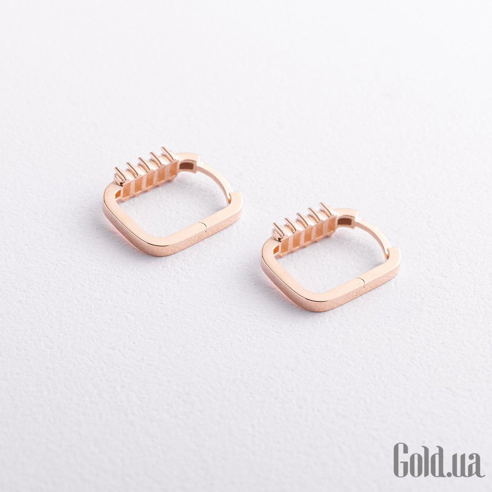 Золотые серьги с куб. циркониями onxс09680 – изображение 2