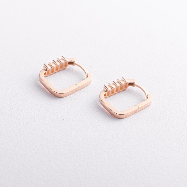 Золотые серьги с куб. циркониями onxс09680 – изображение 2