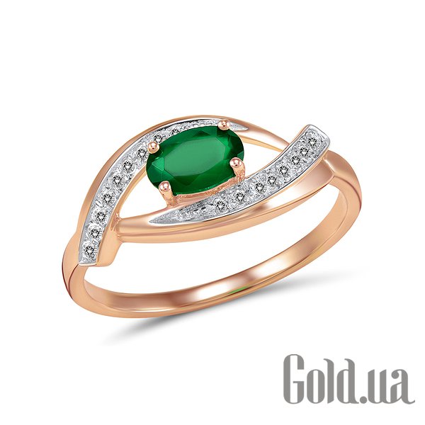 

Кольцо Lurie Jewelry, Женское золотое кольцо с бриллиантами и изумрудом, 20