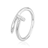 Женское серебряное кольцо с куб. циркониями, 701047