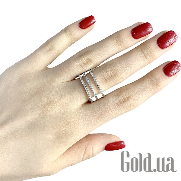Каблучка Fresh Jewelry Жіноча срібна каблучка з керамікою і куб. цирконіями, 16