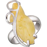Женское серебряное кольцо с янтарем, 1672568