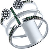 Женское серебряное кольцо с куб. циркониями, 1676152