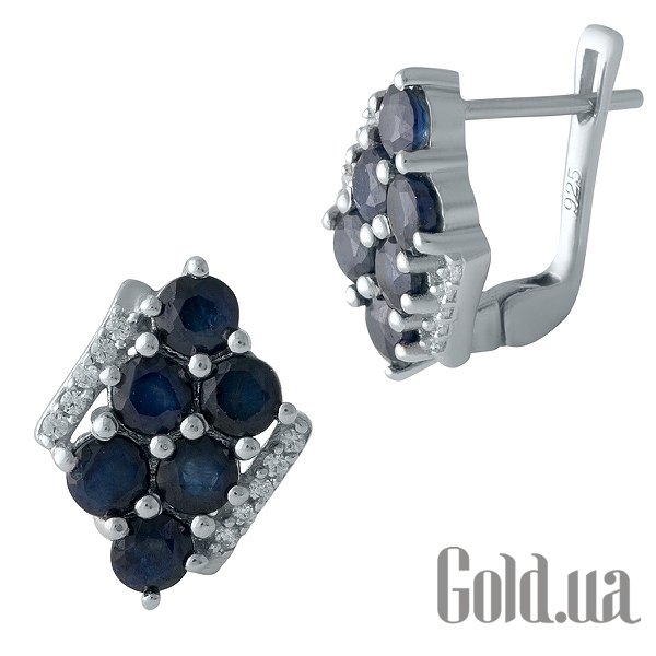 

Серьги Fresh Jewelry, Серебряные серьги с сапфирами и куб. циркониями