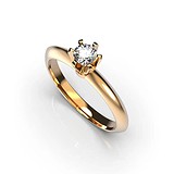 Золотое кольцо с бриллиантом, 1768312