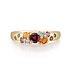 Женское золотое кольцо с аметистами, топазами, родолитами и цитринами - фото 1