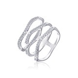 Женское серебряное кольцо с куб. циркониями, 809336