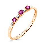 Женское золотое кольцо с бриллиантами и рубинами, 1513849