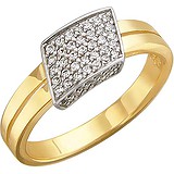 Женское золотое кольцо с куб. циркониями, 1604729