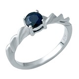Женское серебряное кольцо с сапфиром, 1642361