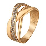 Женское золотое кольцо с куб. циркониями, 1739897