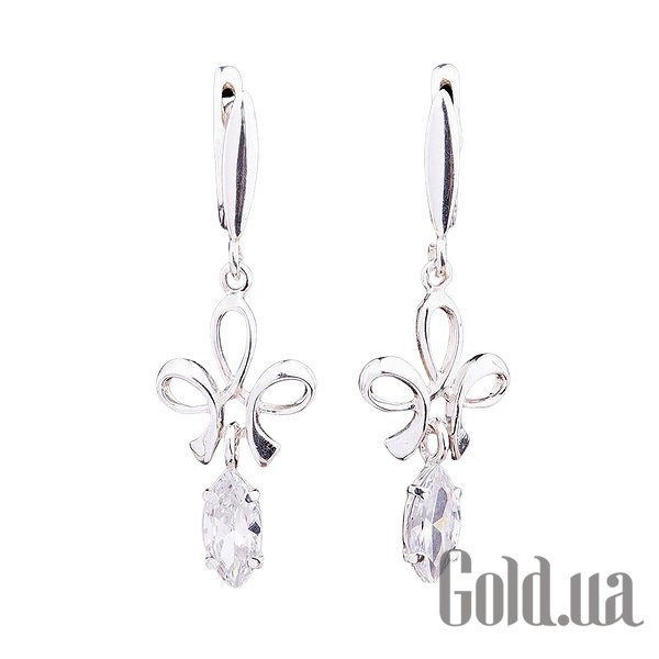 

Серьги с подвесками Украина, Серебряные серьги с куб. циркониями