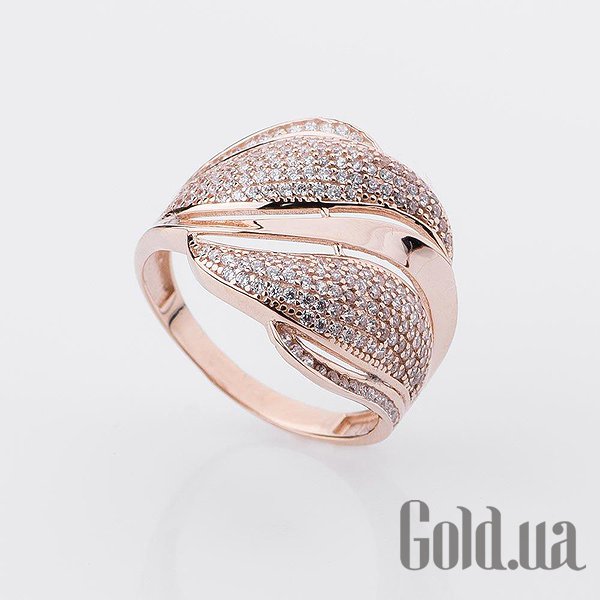 

Кольцо Украина, Женское золотое кольцо с куб. циркониями, 18