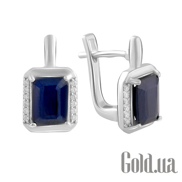

Серьги Fresh Jewelry, Серебряные серьги с куб. циркониями и сапфирами