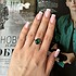 Женское серебряное кольцо с синт. аквамарином - фото 2