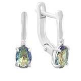 Срібні сережки з куб. цирконіями та топазами, 1794937