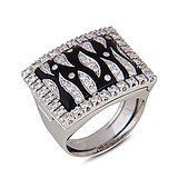 Bibigi Женское золотое кольцо с бриллиантами и эмалью, 002681