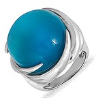 Женское серебряное кольцо с синт. корундом, 074105