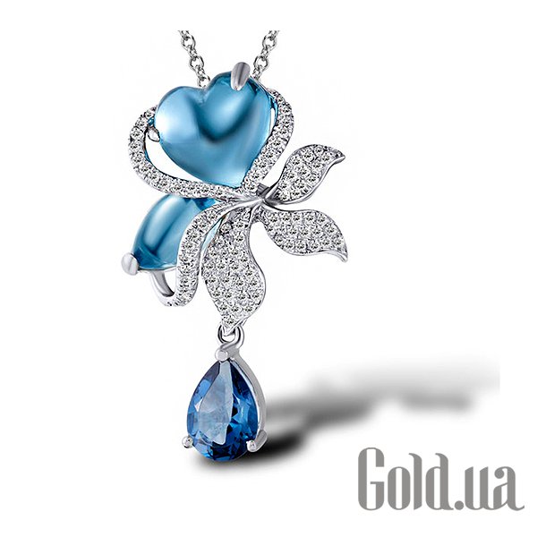 

Женский кулон Lurie Jewelry, Золотой кулон с бриллиантами и топазами