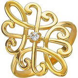 Женское золотое кольцо с куб. цирконием, 1604730