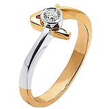 Золотое кольцо с бриллиантом, 1605498