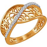 Женское золотое кольцо с куб. циркониями, 1608826