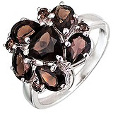 Женское серебряное кольцо с раухтопазами, 1612666