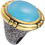 Женское серебряное кольцо с халцедоном в позолоте, 1621626