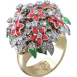 Женское золотое кольцо с бриллиантами и эмалью, 1625466