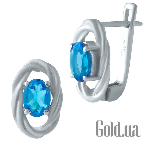 

Серьги Fresh Jewelry, Серебряные серьги с синт. аквамаринами