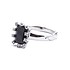 Женское серебряное кольцо с сапфиром и куб. циркониями - фото 2