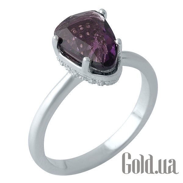 

Женские кольца Fresh Jewelry, Женское серебряное кольцо с синт. аметистом и куб. циркониями, 18