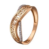 Женское золотое кольцо с куб. циркониями, 1714554
