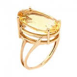 Женское золотое кольцо с цитрином