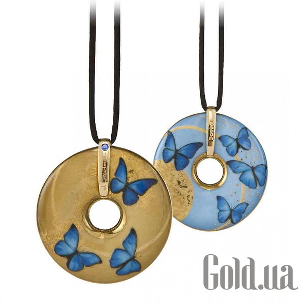 

Женские колье и кулоны Goebel, Синий;желтый, Кулон на шнурке с кристаллом Swarovski в позолоте