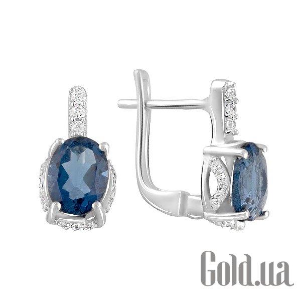 

Серьги Fresh Jewelry, Серебряные серьги с куб. циркониями и синт. танзанитами