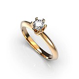 Золотое кольцо с бриллиантом, 1768314