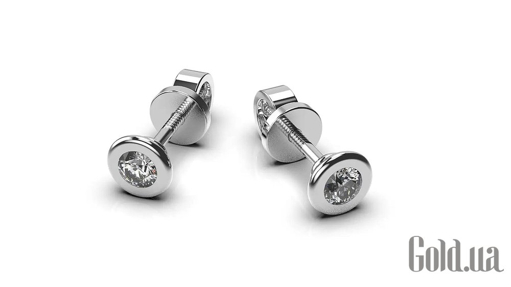 Золотые серьги с бриллиантами lun36801121b – изображение 2