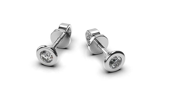 Золотые серьги с бриллиантами lun36801121b – изображение 2