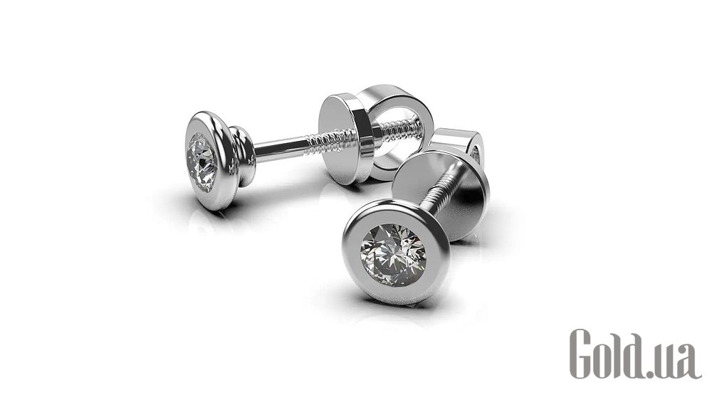 Золотые серьги с бриллиантами lun36801121b – изображение 4