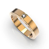 Золотое обручальное кольцо с бриллиантом, 1768826