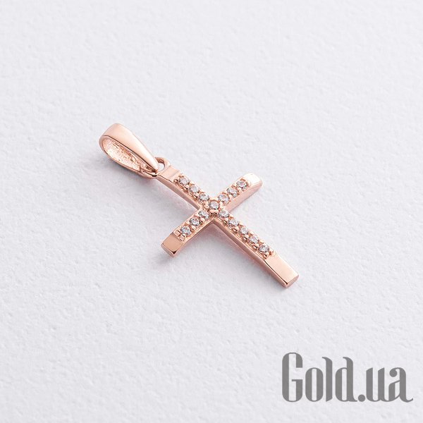 

Кулон-крестик Украина, Золотой кулон с куб. циркониями