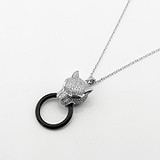 Срібний кулон з ланцюжком з куб. цирконіями і керамікою, 1796730