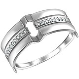 Rich line Женское серебряное кольцо с куб. циркониями, 1514875