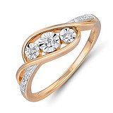 Женское золотое кольцо с бриллиантами, 1547643