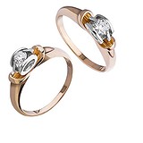 Золотое кольцо с бриллиантом, 1548155