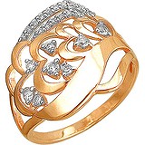 Женское золотое кольцо с куб. циркониями, 1604475