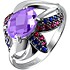 Женское серебряное кольцо с куб. циркониями и аметистом - фото 1